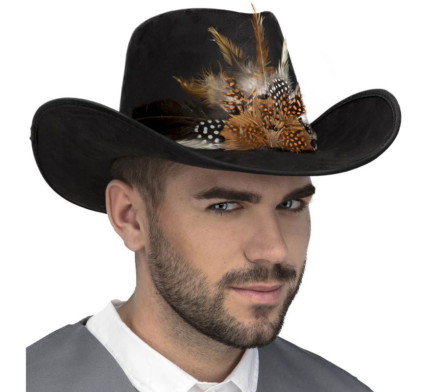 Chapéu de cowboy com penas Chapéu de cowboy com penas