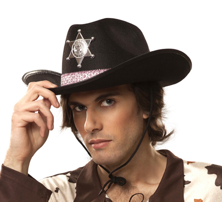 Chapéu de cowboy para adulto preto