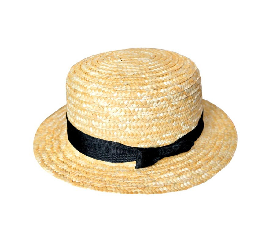 Gondolier hat with black ribbon