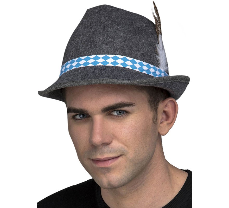 Gray Tyrolean Hat with Feather Gray Tyrolean Hat with Feather