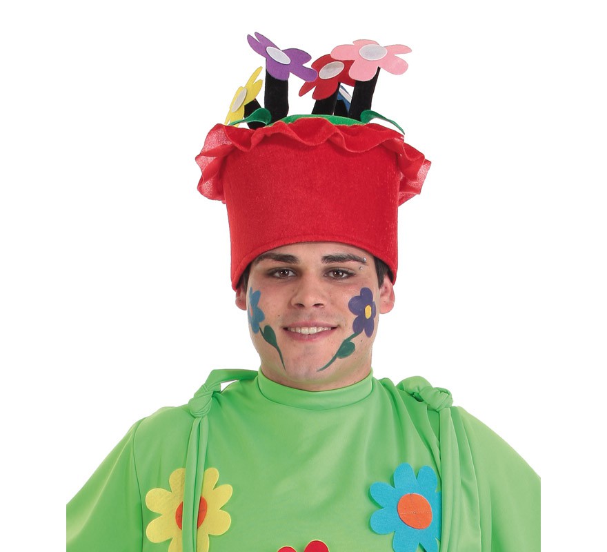 Potted hat with flowers for adults