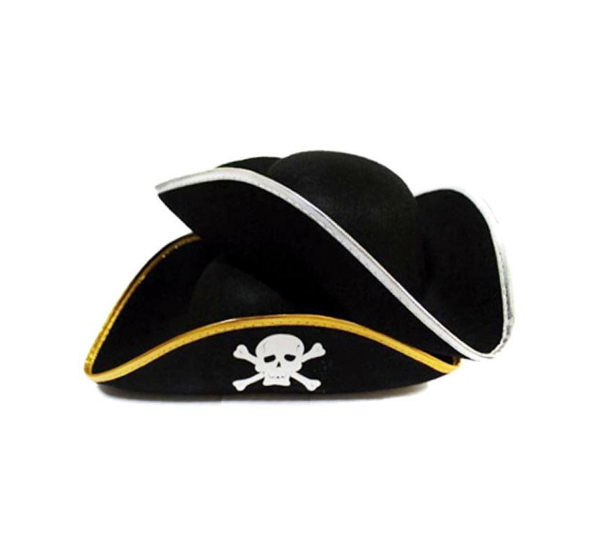 Black pirate hat with children's skull assorted colors