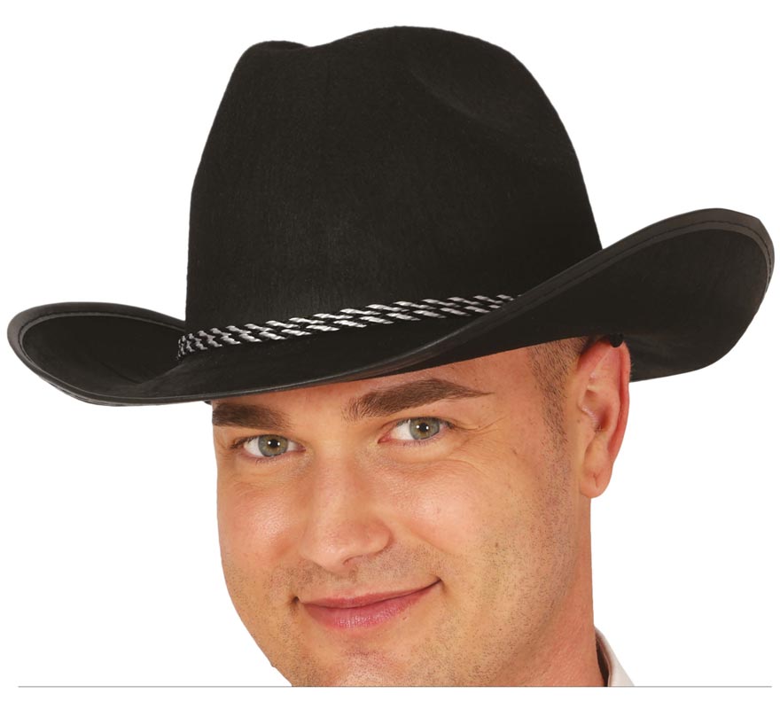 Chapéu de cowboy de feltro preto