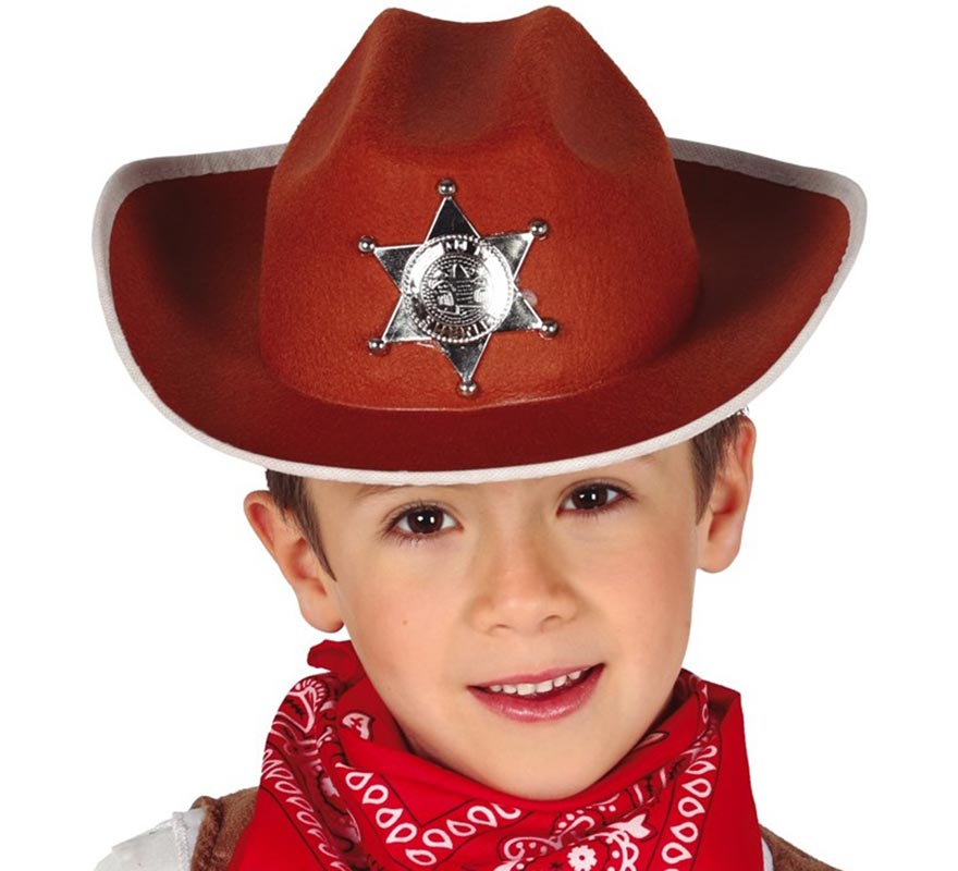 Brown Children's Sheriff Felt Cowboy Hat