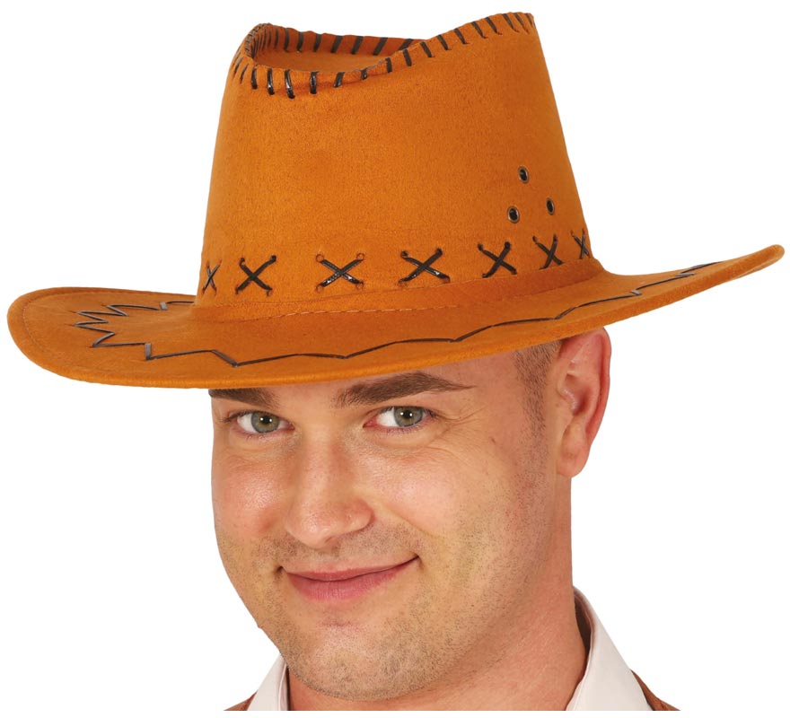 Chapéu de cowboy marrom semelhante ao couro Chapéu de cowboy marrom semelhante ao couro