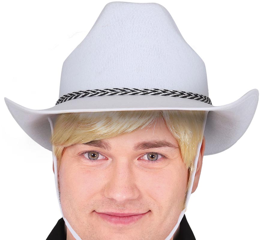 Chapéu de feltro branco ou chapéu de cowboy