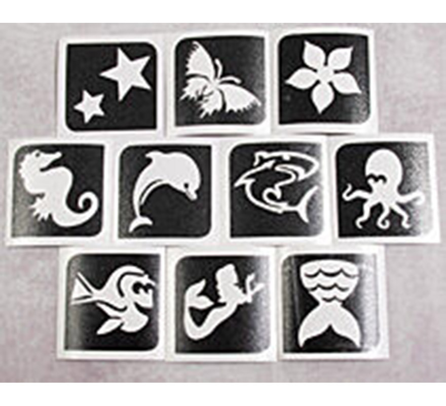 Estêncil de tatuagem temporária Aqua