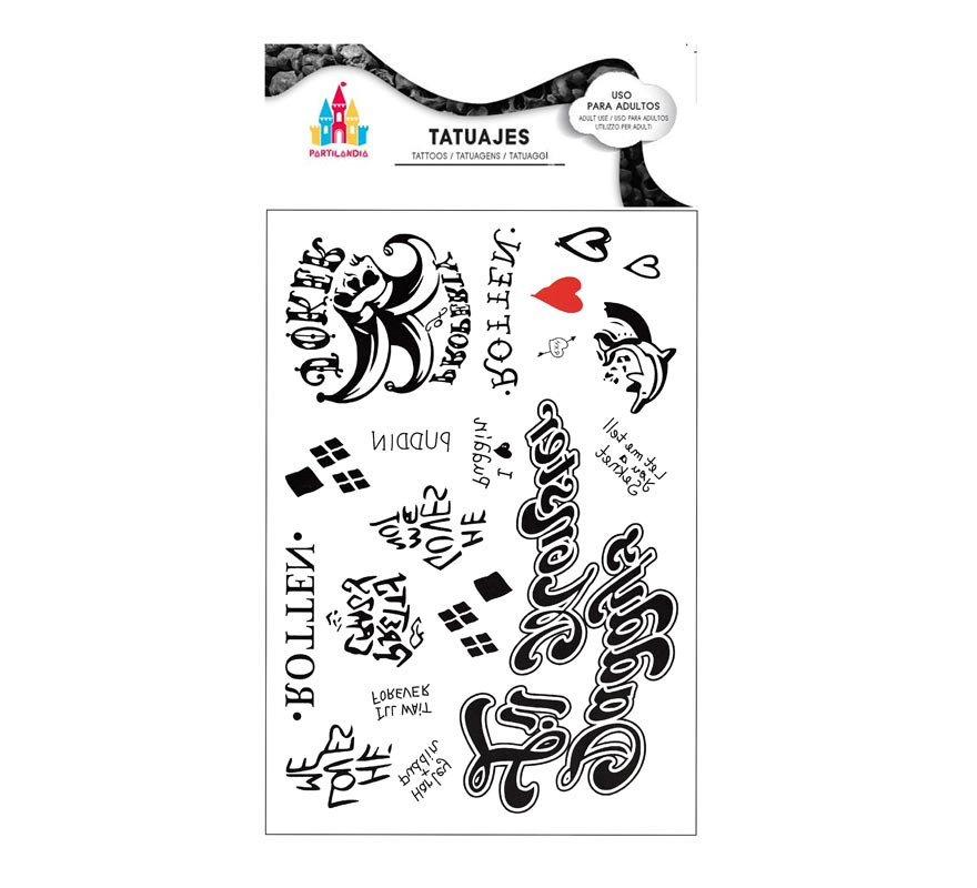 Tatuagens de Arlequim Preto com texto