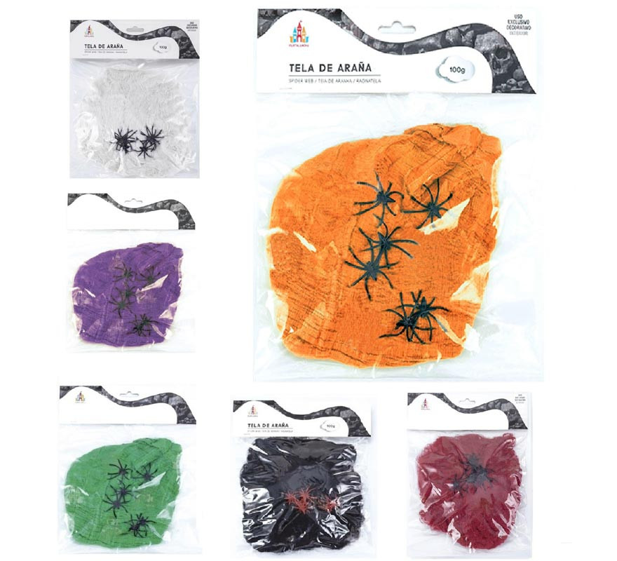 Cobweb with spiders of 100 g in various colors