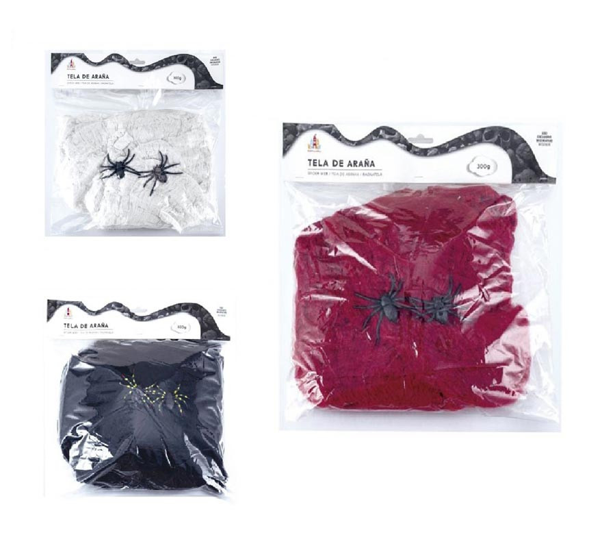 Teia de aranha com aranhas de 300 g em diversas cores