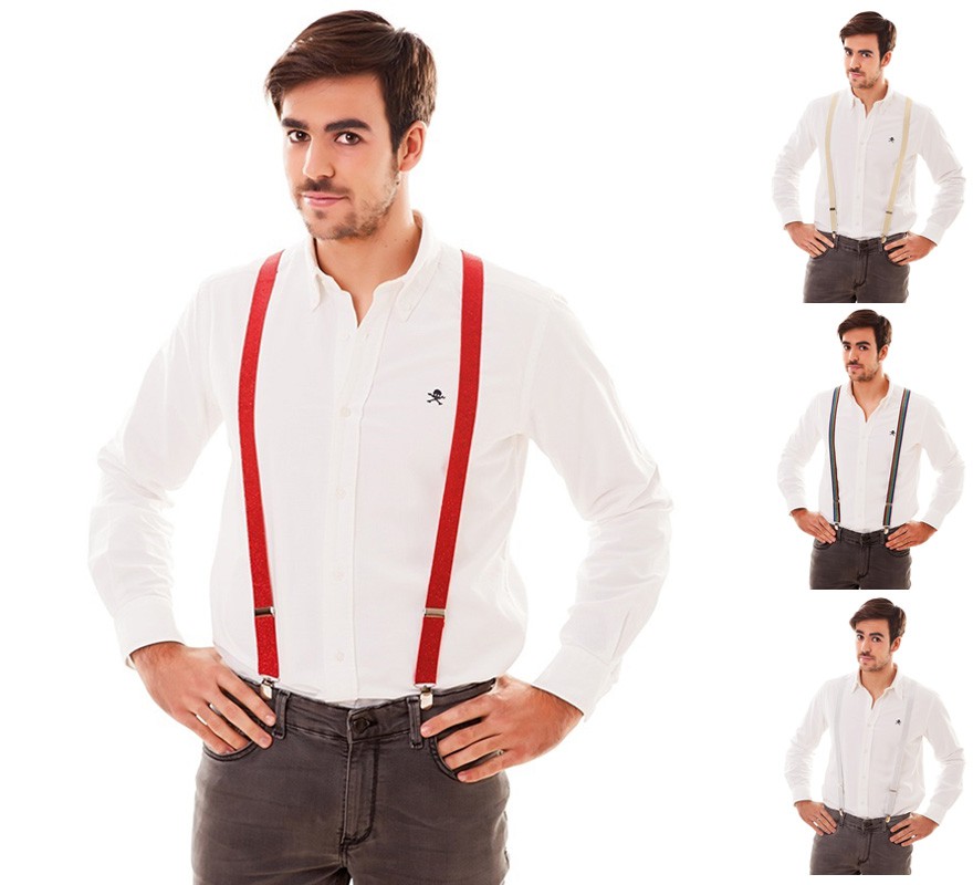 Suspensórios brilhantes em várias cores