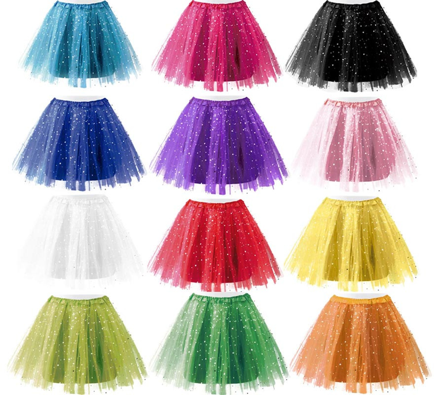 Tutu de estrelas em várias cores para mulher 40 cm