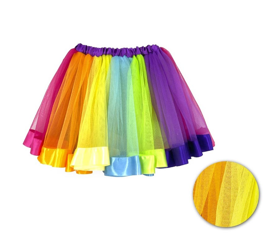 Tutu multicolorido vibrante de 44-66x30cm