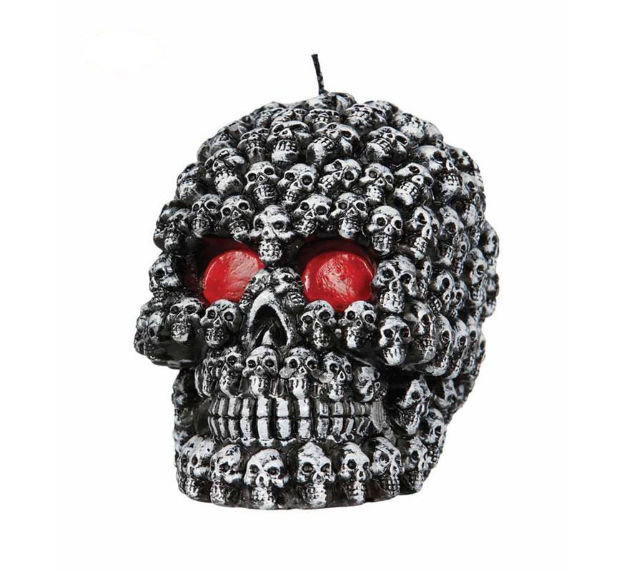 Vela de caveira preta de 10 cm