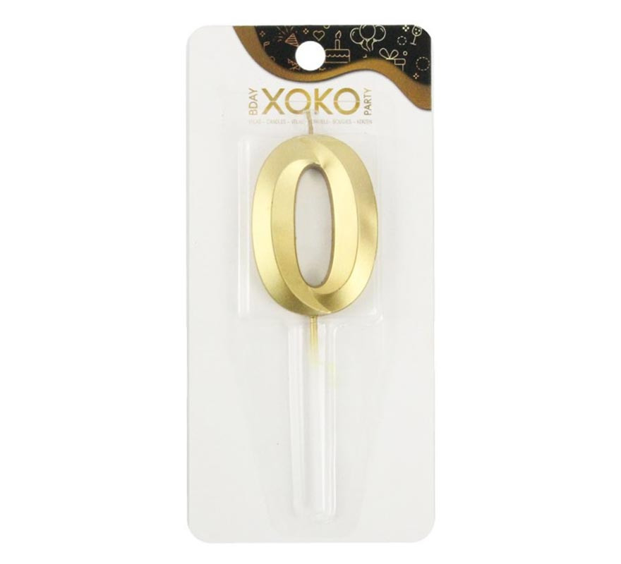 Vela de aniversário e aniversários número 0 cor ouro 7 cm