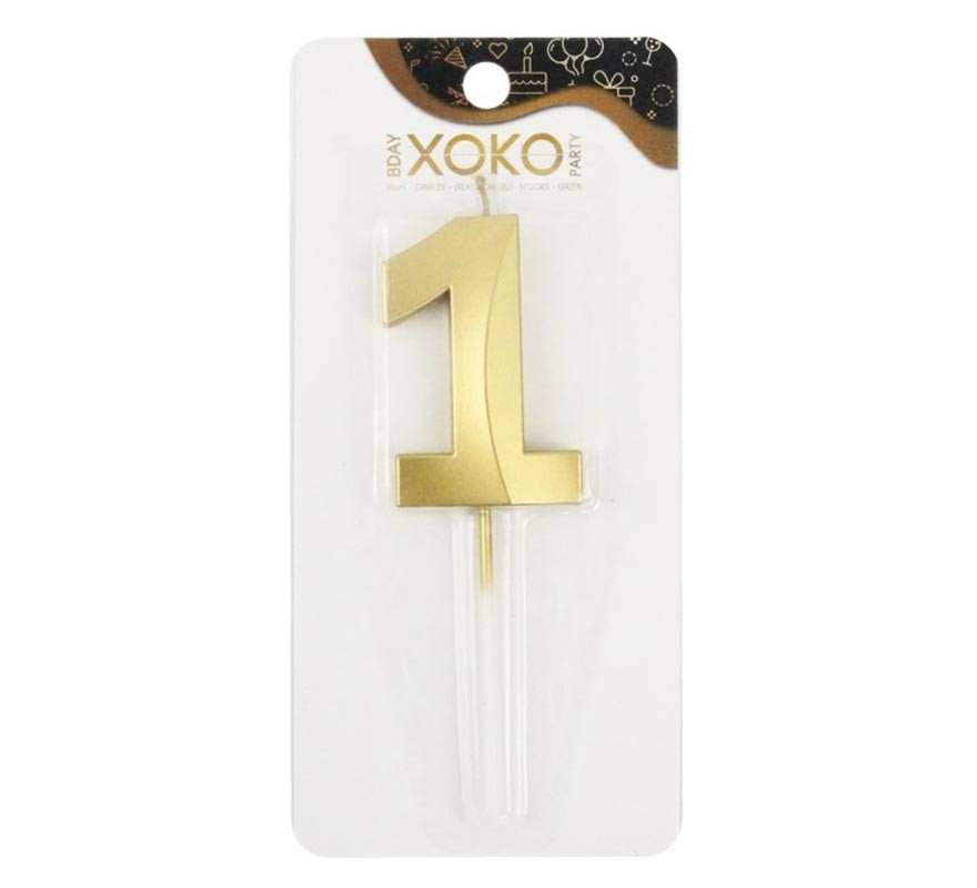 Birthday and Anniversary Candle number 1 gold color 7 cm