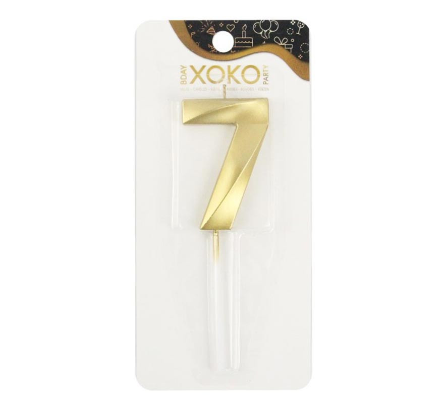 Vela de aniversário e aniversários número 7 cor ouro 7 cm Vela de aniversário e aniversários número 7 cor ouro 7 cm