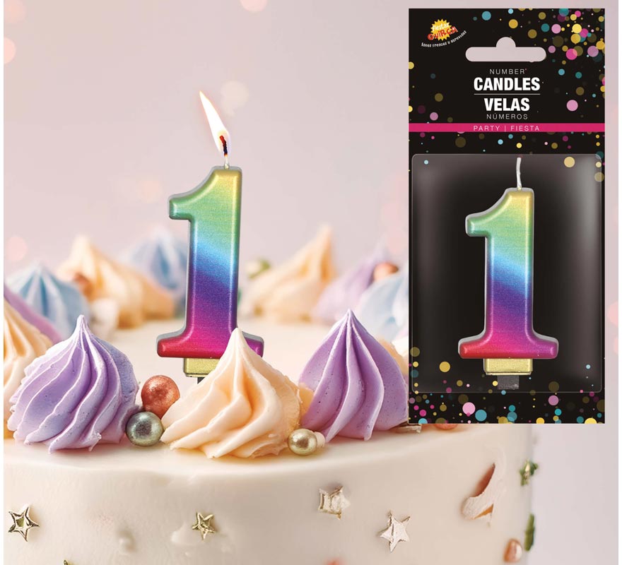 Multicolor Metallic Candle No. 1, 8 cm